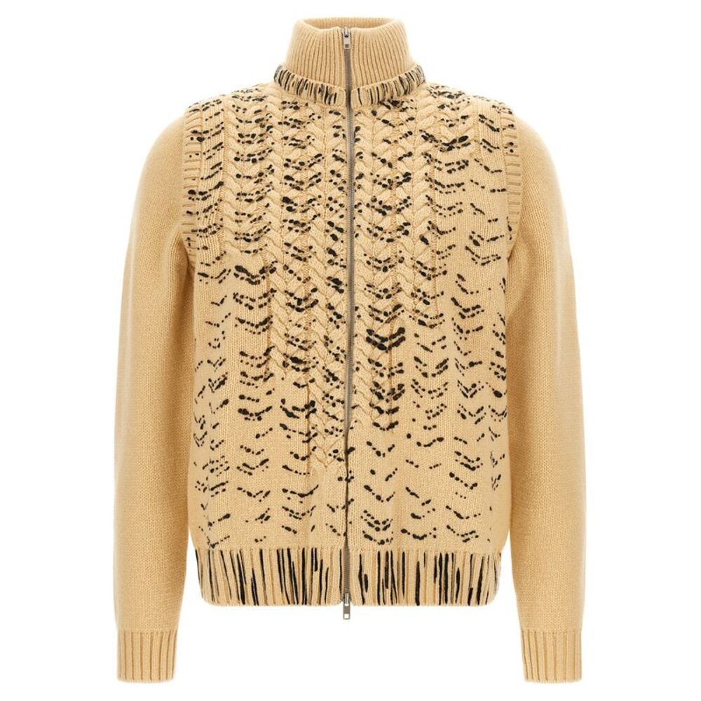 Maison Margiela Beige Virgin Wool Men's Cardigan